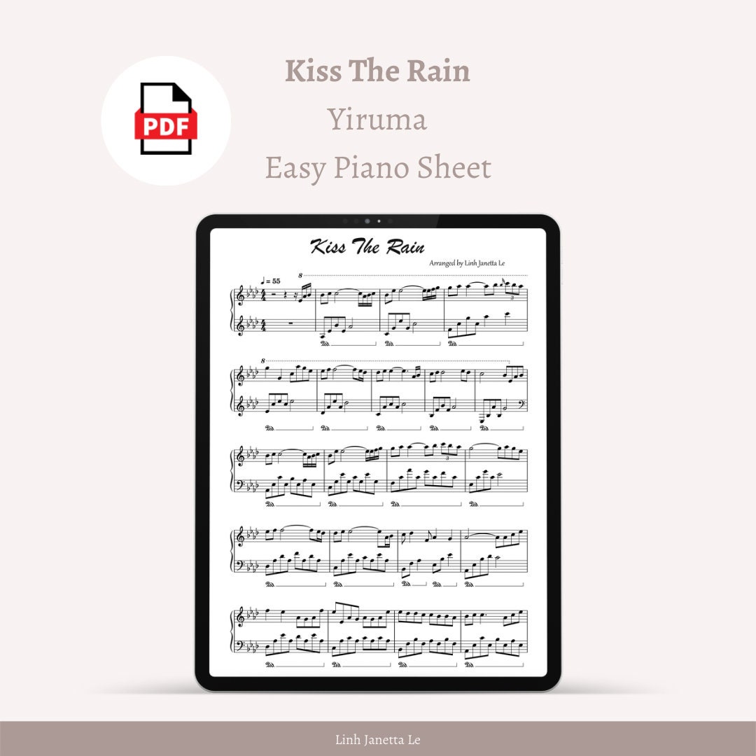 Kiss the Rain Yiruma Easy Piano Sheet - Etsy