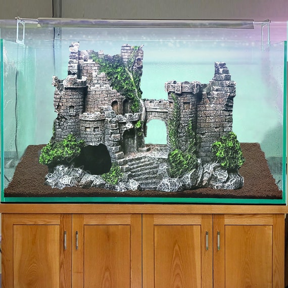 Aquarium Cave Castle Decoration Artificial Building Rocks Fish