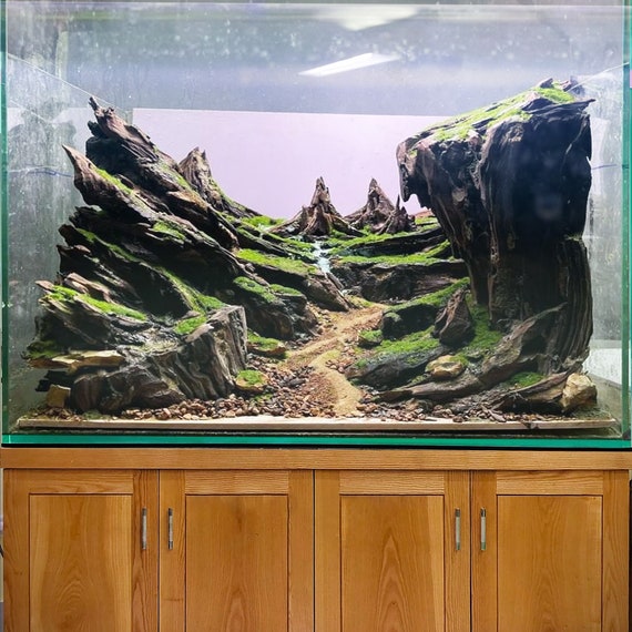 Large Aquarium Driftwood Rock Cave Hardscape Aquascape Decorations  Landscape Fish Tank Decor 