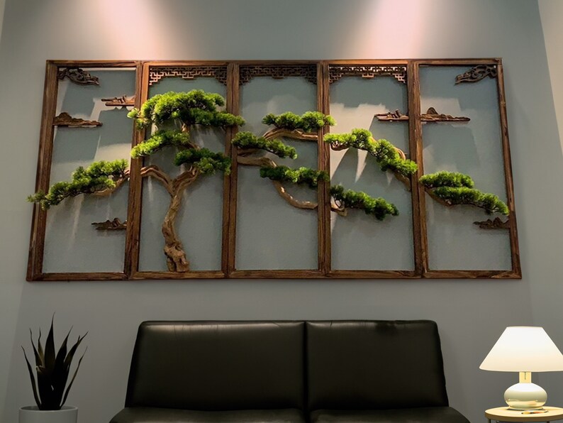 Driftwood Wall Art Hanging Bonsai Frame Home Art Decor Etsy