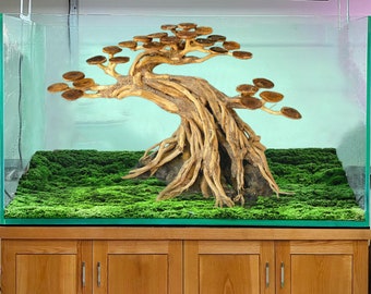 Aquarium driftwood bonsai tree drift wood with rock fish tank decoration
