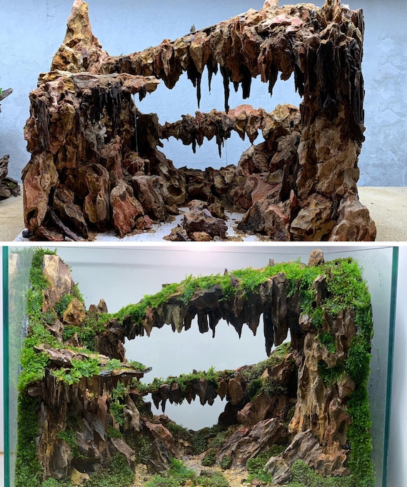 dragon fish tank accessories livelyfish Aquarium Statue Sandstone Ornaments Asian Decor for Freshwater Saltwater Tank Landscape Garden Decorations : Pet Supplies This unique ornament is certain to become a centerpiece of your underwater environment New Fish Tank Decoration Realistic