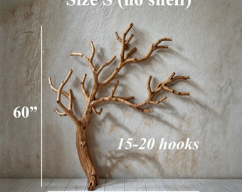 Tree branch coat rack wall mount natural driftwood branch coat hook unique  hat rack decorative hook for wall art