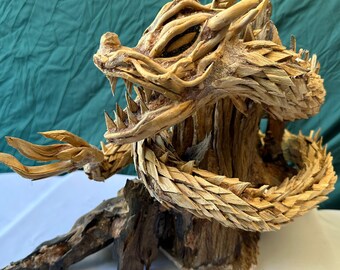 Dragon Sculpture Driftwood Aquarium Aquascape Drift Wood Fish Tank