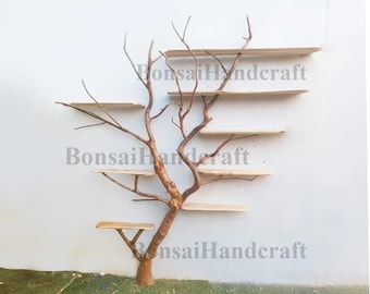 Tree branches shelf floating shelves wood wall mount bookshelf live edge shelf for home decor