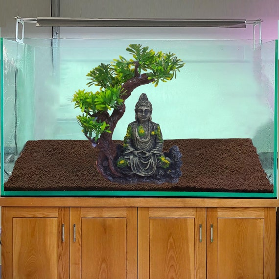 Buddha Aquarium Decor Fish Tank Decoration Pagoda Statue Hardscape Décor 