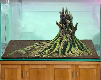 Grand aquarium bois flotté souche arbre aquascape bois flotté art aquarium grotte