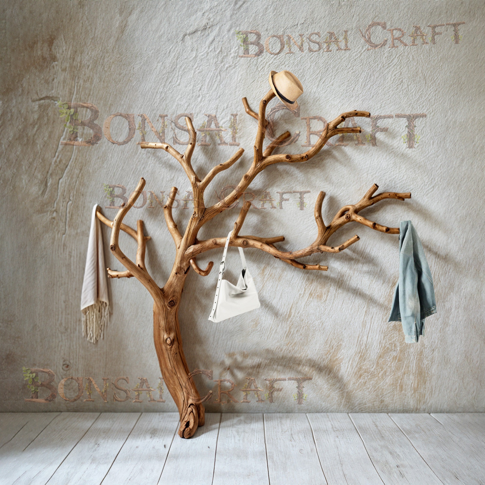 Tree Branch Coat Rack Wall Mount Natural Driftwood Branch Coat