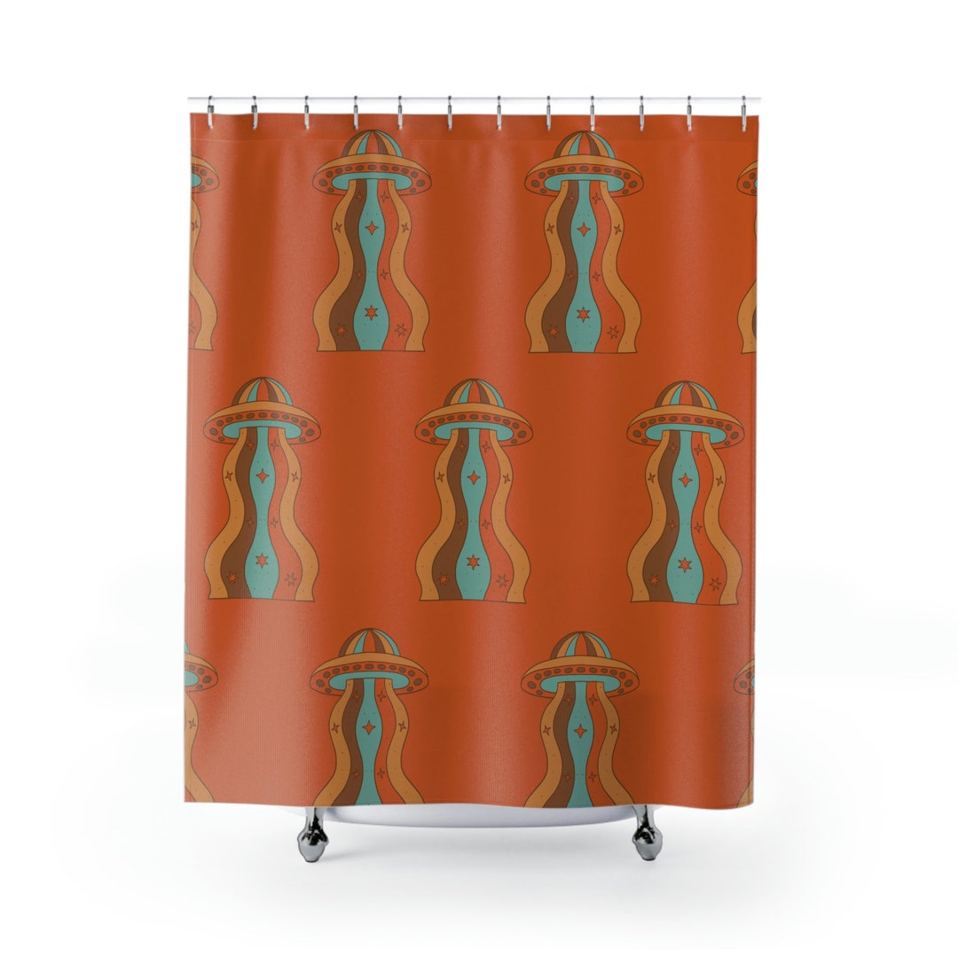Extraterrestrial Hippies Shower Curtains Retro Psychedelic Etsy