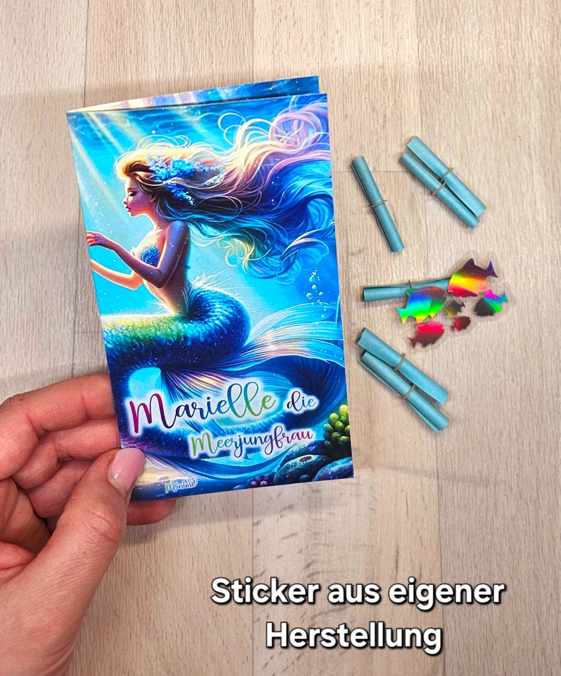 Marielle die Meerjungfrau, Klappkarten Challenge, Budget, Umschlagmethode Bild 4