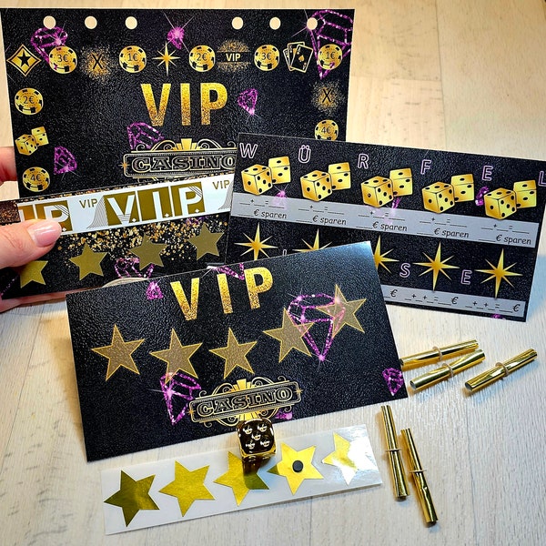 VIP Casino Sparspiel,Rubbel,Karten,Sticker,Lose,VIP Band, Budget