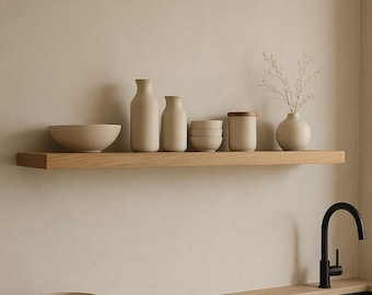 Floating Wall Shelf Solid Oak – Wooden Wall Shelf – Handmade Shelf – Rustic Shelf - Floating Shelf - Wall Shelves - Handmade - Modern Shelf