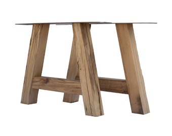 Un pied de table 1 jeu (2 pièces) vieux chêne PRÉVU | pieds de table | pied de table en chêne | pied de table ancien en chêne