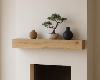 100–200 Year Old Reclaimed Solid Oak Beam – Rustic Fireplace Mantel - Floating Shelf - Real Aged Wood - Dark or Brown Oak - 14x14 - 16x16 cm