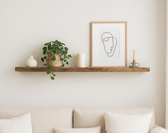 Mensola da parete in legno personalizzata - Libreria sospesa - Mensola da parete rustica in rovere antico - Mensola da parete - Mensole sospese in legno - Profondità 24 cm