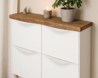 Solid Wood Top for IKEA Trones – Custom Wooden Shelf for 2 Trones Shoe Cabinets – Durable