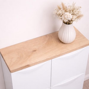 Rustikales Eichenholz Auflagebrett für IKEA Trones – Handgemachte Abdeckung – Passend für 2 Schuhschränke