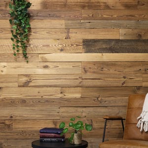 Rustic Wood Wall Paneling – Weathered Wood Cladding, Reclaimed Spruce Wood Panels, Farmhouse & Cabin Interior Decor