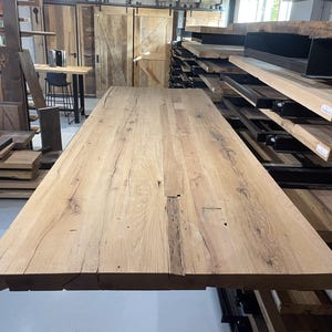 Reclaimed Oak Dining Tabletop 105 x 210 x 6 cm | Solid Planed Recovered Wood | Rustic Farmhouse Dining Table Kitchen Table | Tabletop