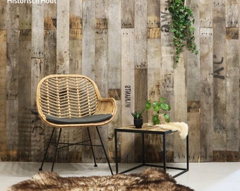 Rustikale Holz Wandverkleidung – Gebürstete Eichenholz Wandpaneele | Vintage Holz Deko für Wandgestaltung Akzent Wand