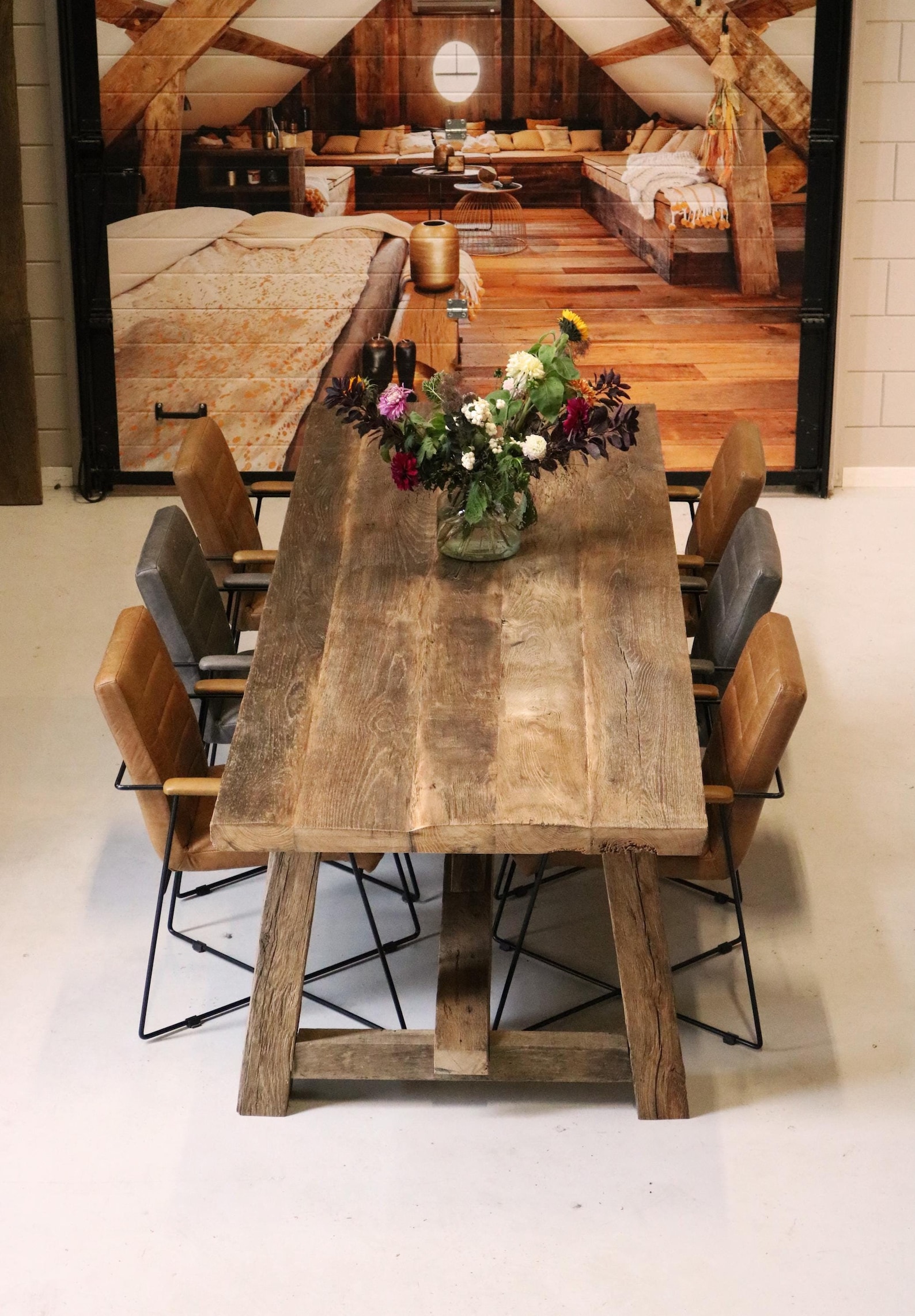Rustic Solid Oak Dining Table profile image
