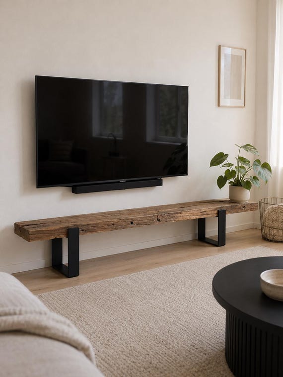 Oud eiken biels tv meubel | Tv meubel oud eiken | Rustiek balk tv meubel | Oud hout
