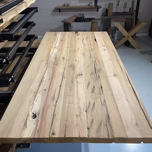 Reclaimed Oak Dining Tabletop 103 x 200 x 6 cm | Solid Planed Recovered Wood | Rustic Farmhouse Dining Table Kitchen Table | Tabletop