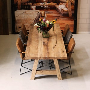 Rustic Solid Oak Dining Table Top | Country Style Reclaimed Planed Oak Wood | Farmhouse Kitchen Table Top | Reclaimed Wooden Tabletop