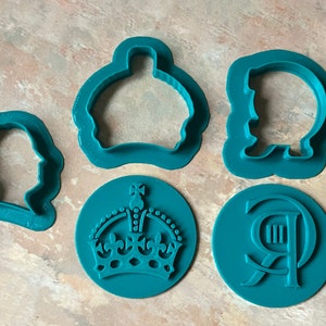 King Charles III Coronation Cookie Stamp and Cutter Set.