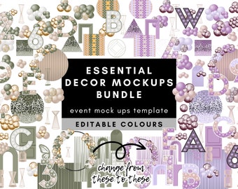Event Decor Mockup Template: Balloon Arch & Garland (CANVA)