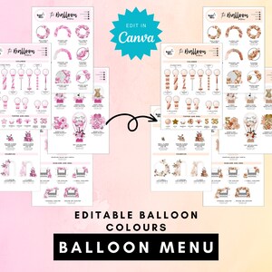 Event Mockup & Balloon Menu Bundle Template, Flower, Table, Chair ...