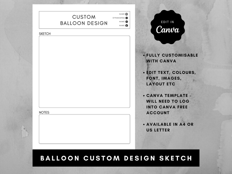 Balloon Business Forms Bundle: Contract, Invoice, Order Form (canva ...