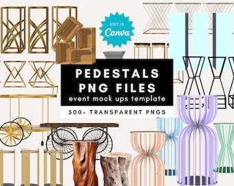 Pedestal Mockup Template: 500+ PNG Files for Event Styling (Digital Download)
