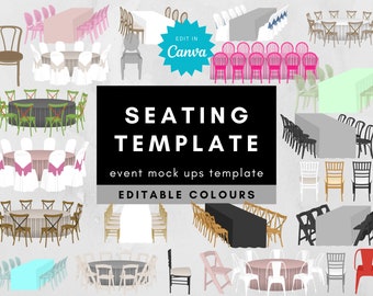 Dining table and Chairs mock ups template, Table seating chart chair template, floor seating arrangements for decor mock ups wedding decor