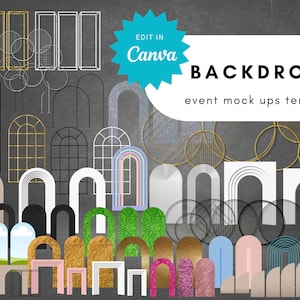 Kulissen Design Mock Ups Vorlage für Event Stylist, Hochzeitsdeko, Hochzeitsplanerbuch, Moodboard-Vorlage, Moodboard-Menü-Vorlage