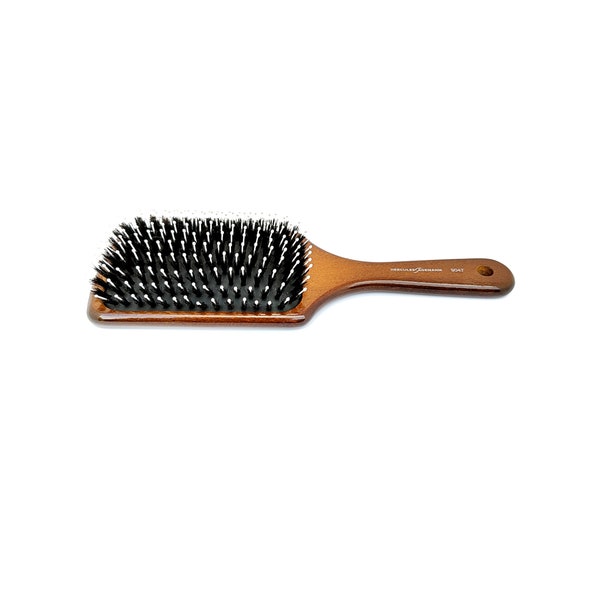 Wooden Hairbrush with Boar Bristles Paddle Brush Flat 11 rows