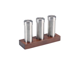 Tip Cash Register Stainless Steel Tube in Wooden Stand