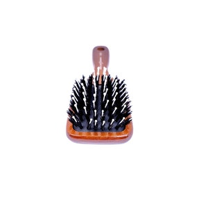 Handcrafted Wooden Hair Brush with Wild Boar Bristles and Soft Nylon Pins image 4