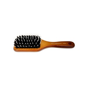 Handcrafted Wooden Hair Brush with Wild Boar Bristles and Soft Nylon Pins image 1