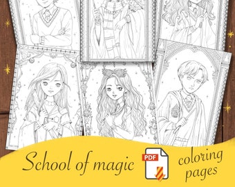 École de magie *PAGE À colorier imprimable en PDF*