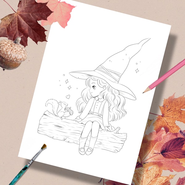 Witch Friend *PRINTABLE COLORING PAGE*