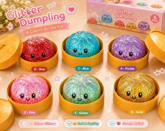 Glitter Dumpling Squishy Toy