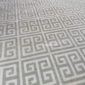 Hand-Knotted Oushak Wool Rug: Ivory-Olive Grid, 9x12 Turkish Style