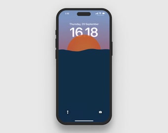 iPhone Depth Effect wallpaper (minimalistic sunset art for iOS16)