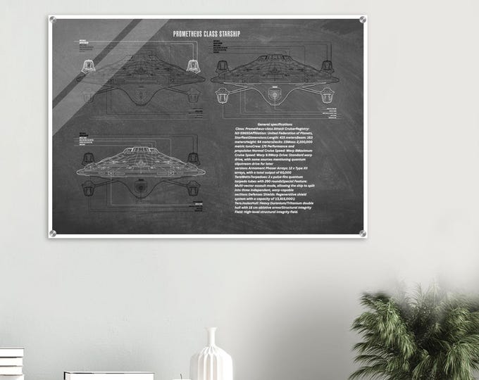 Star Trek USS Prometheus NX-59650 Acrylic Blueprint Art Print