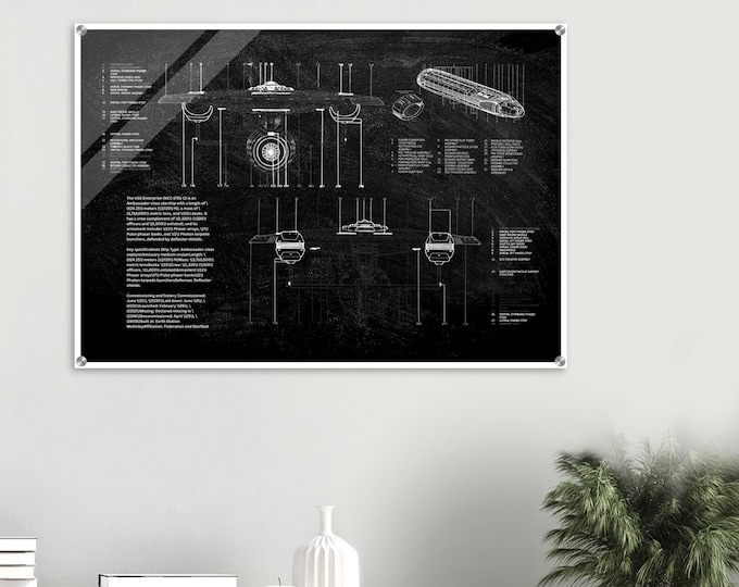 Star Trek USS Enterprise NCC 1701-C Schematic Acrylic Print