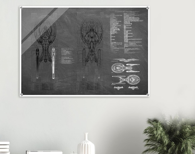 USS Enterprise NCC 1701-E Acrylic Print – Star Trek Schematic Design