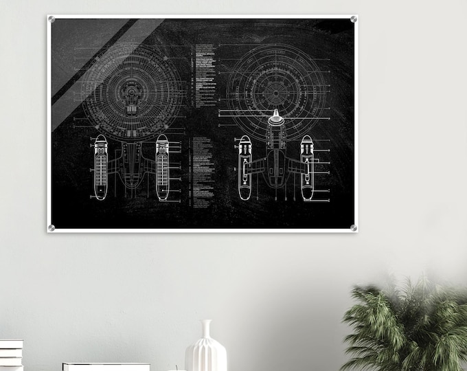 Star Trek USS Enterprise NCC 1701-C Ventral & Dorsal View Schematic Acrylic Print