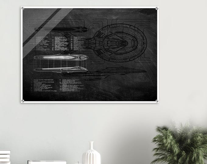 USS Enterprise NCC 1701-E Acrylic Print – Star Trek Schematic Design