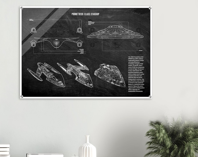 Star Trek USS Prometheus NX-59650 Acrylic Print – Starship Schematic